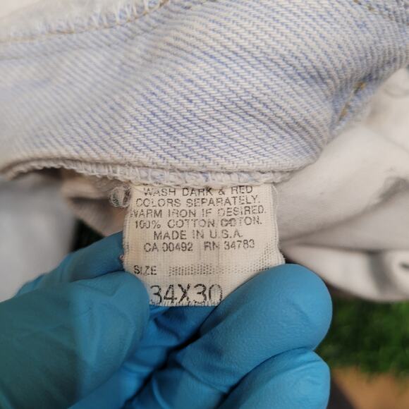 VTG 90s Lee Jeans Mens 34x28 Straight Leg Mid Rise Zipper Pockets Relaxed Fit - Picture 11 of 11